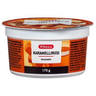 Pirkka karamelliriisi 175g kalorit ja ravintosisältö - 132 kcal