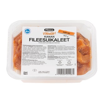 Pirkka Vikkelät kanan fileesuikaleet teriyaki 300g kalorit ja ravintosisältö - 96 kcal