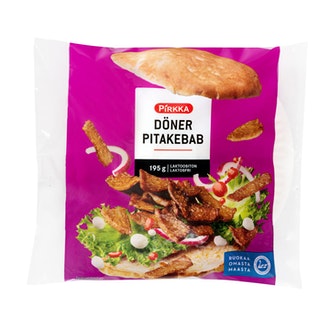 Pirkka döner pitakebab 195g kalorit ja ravintosisältö - 245 kcal