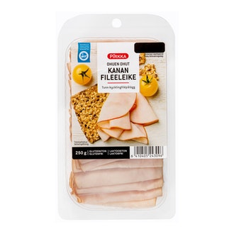 Pirkka ohuen ohut kanan fileeleike 250g kalorit ja ravintosisältö - 96 kcal