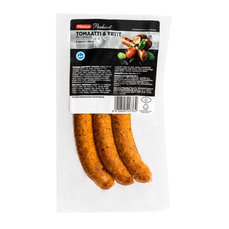 Pirkka Parhaat tomaatti & yrtit grillimakkara 3kpl/190g kalorit ja ravintosisältö - 260 kcal