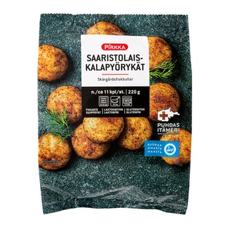 Pirkka saaristolaiskalapyörykät 220g pakaste kalorit ja ravintosisältö - 220 kcal