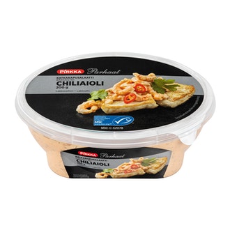 Pirkka Parhaat katkarapusalaatti chiliaioli  200g MSC kalorit ja ravintosisältö - 246 kcal