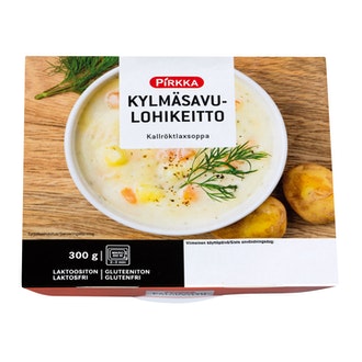 Pirkka kylmäsavulohikeitto 300g kalorit ja ravintosisältö - 86 kcal