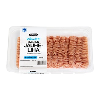 Pirkka Vikkelät kanan jauheliha 600g kalorit ja ravintosisältö - 126 kcal