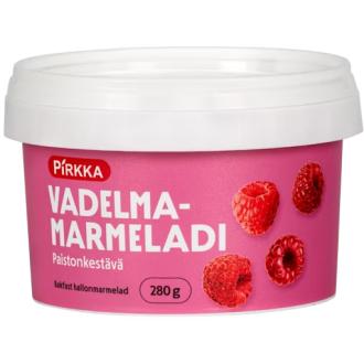 Pirkka paistonkestävä vadelmamarmeladi 280g kalorit ja ravintosisältö - 174 kcal