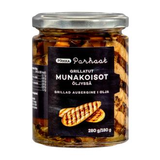 Pirkka Parhaat grillatut munakoisot öljyssä 280g/180g kalorit ja ravintosisältö - 83 kcal