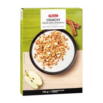 Pirkka Crunchy Omena-kanelimuromysli 750g kalorit ja ravintosisältö - 447 kcal