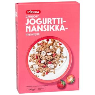 Pirkka Crunchy Jogurtti-mansikkamuromysli 750g