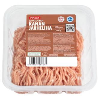 Pirkka suomalainen kanan jauheliha 400g kalorit ja ravintosisältö - 112 kcal
