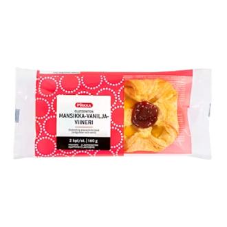 Pirkka gluteeniton mansikkawiener 2kpl/160g pakaste kalorit ja ravintosisältö - 368 kcal