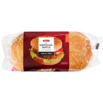 Pirkka iso hampurilaissämpylä 4kpl/330g kalorit ja ravintosisältö - 289 kcal