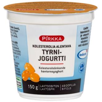 Pirkka Reducol kolesterolia alentava jogurtti tyrni 150g laktoositon kalorit ja ravintosisältö - 74 kcal