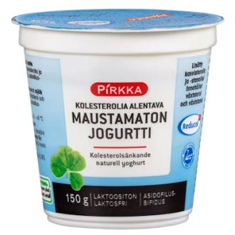 Pirkka Reducol kolesterolia alentava jogurtti maustamaton 150g laktoositon kalorit ja ravintosisältö - 55 kcal