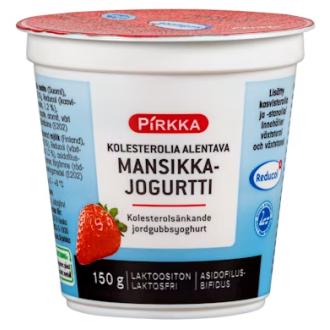 Pirkka Reducol kolesterolia alentava jogurtti mansikka 150g laktoositon kalorit ja ravintosisältö - 72 kcal
