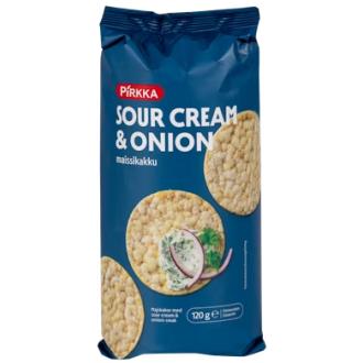 Pirkka gluteeniton maissikakku 120g sourcream-onion kalorit ja ravintosisältö - 420 kcal