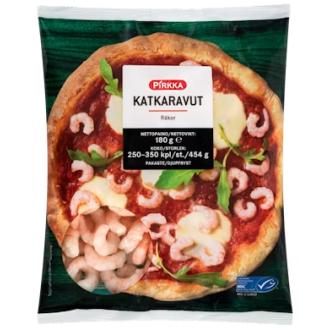Pirkka katkaravut 250-350 kpl /180g kuorittu MSC pakaste kalorit ja ravintosisältö - 64 kcal