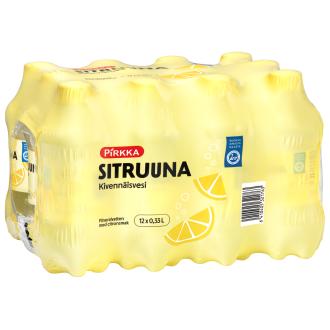 Pirkka Sitruunanmakuinen kivennäisvesi 0,33l 12-pack kalorit ja ravintosisältö - 0 kcal