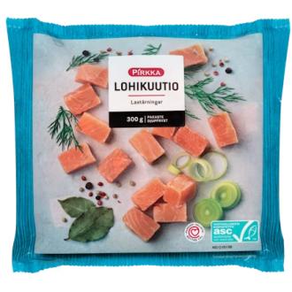 Pirkka lohikuutiot 300g ASC pakaste kalorit ja ravintosisältö - 197 kcal