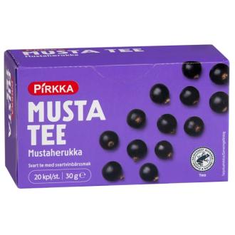 Pirkka musta tee 20x1,5g mustaherukka