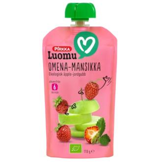 Pirkka Luomu omena-mansikkasose lapsille alkaen 6kk 110g