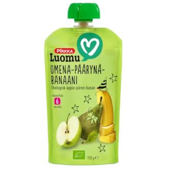 Pirkka Luomu omena-päärynä-banaanisose lapsille alkaen 6kk 110g
