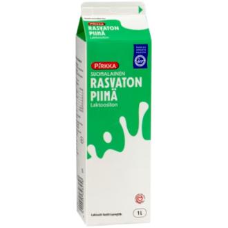 Pirkka rasvaton piimä 1l laktoositon kalorit ja ravintosisältö - 32 kcal