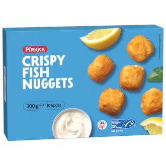 Pirkka crispy fish nuggets 200g/10 kpl MSC pakaste kalorit ja ravintosisältö - 196 kcal