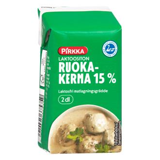 Pirkka ruokakerma 15% 2dl laktoositon kalorit ja ravintosisältö - 160 kcal