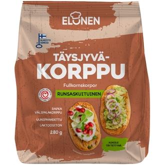 Elonen täysjyväkorppu 280g kalorit ja ravintosisältö - 380 kcal