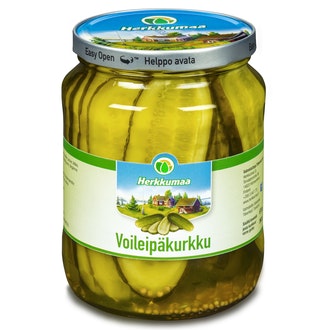 Herkkumaa Voileipäkurkku 670/360g kalorit ja ravintosisältö - 35 kcal