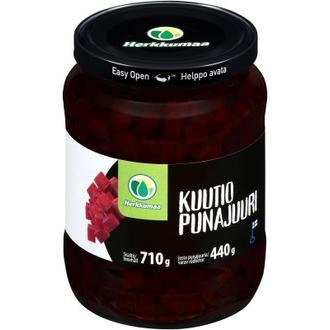 Herkkumaa Kuutiopunajuuria 710/440g kalorit ja ravintosisältö
