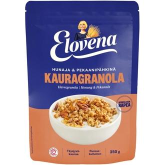 Elovena 350g hunaja&pekaanipähkinä kauragranola kalorit ja ravintosisältö