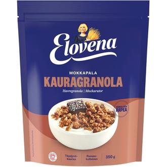 Elovena 350g mokkapalanmakuinen kauragranola kalorit ja ravintosisältö