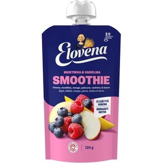 Elovena 120g mustikka & vadelma smoothie kalorit ja ravintosisältö