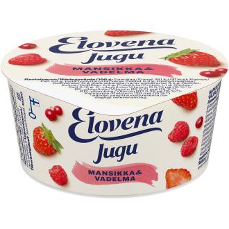 Elovena Jugu 150g mansikka-vadelma kalorit ja ravintosisältö - 91 kcal