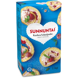 Sunnuntai Kruunu karkea vehnäjauho 1 kg kalorit ja ravintosisältö