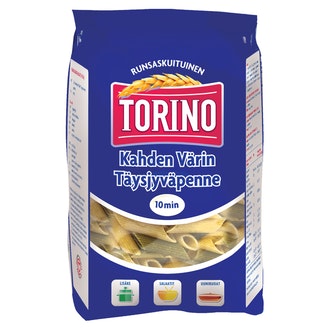 Torino 500g kahden värin täysjyväpennepasta kalorit ja ravintosisältö