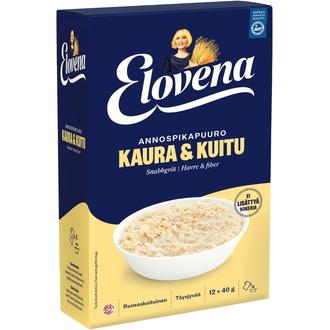 Elovena 480g kaura & kuitu annospikapuuro kalorit ja ravintosisältö - 363 kcal