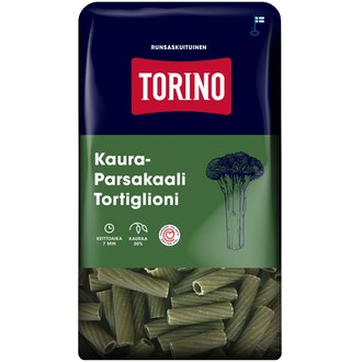 Torino kaura-parsakaalipasta - tortiglioni 400g kalorit ja ravintosisältö