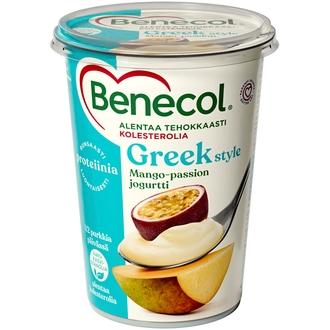 Benecol 450g mango-passionhedelmä kreikkalaistyylinen jogurtti kalorit ja ravintosisältö
