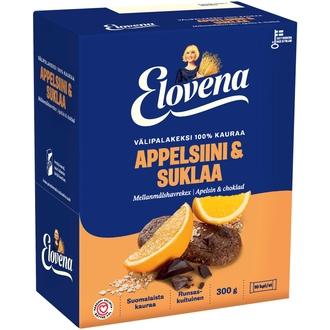 Elovena 10x30g appelsiini-suklaa täysjyvä välipalakeksi 100% kauraa kalorit ja ravintosisältö - 433 kcal