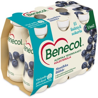 Benecol jogurttijuoma 6x100g mustikka kalorit ja ravintosisältö