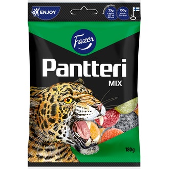 Pantteri mix 180g pussi kalorit ja ravintosisältö - 355 kcal