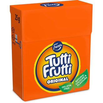Tutti Frutti 25g pastilleja kalorit ja ravintosisältö - 360 kcal