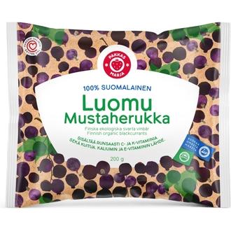 Pakkasmarja 100% suomalainen mustaherukka luomu 200g kalorit ja ravintosisältö