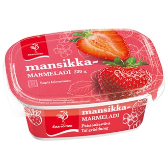 Saarioinen Mansikkamarmeladi 230g kalorit ja ravintosisältö - 182 kcal