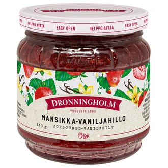 Dronningholm Mansikka-vaniljahillo 440g kalorit ja ravintosisältö