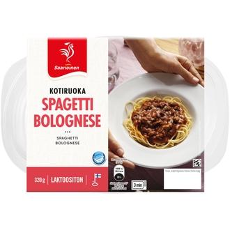 Saarioinen Spagetti Bolognese; spagettia ja jauhelihakastiketta 320g kalorit ja ravintosisältö
