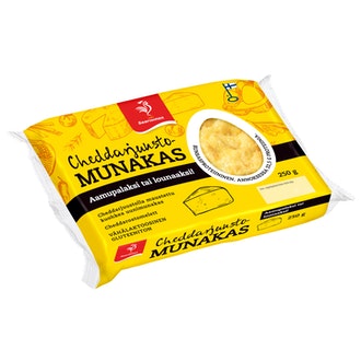 Saarioinen cheddarjuustomunakas 250g kalorit ja ravintosisältö - 190 kcal